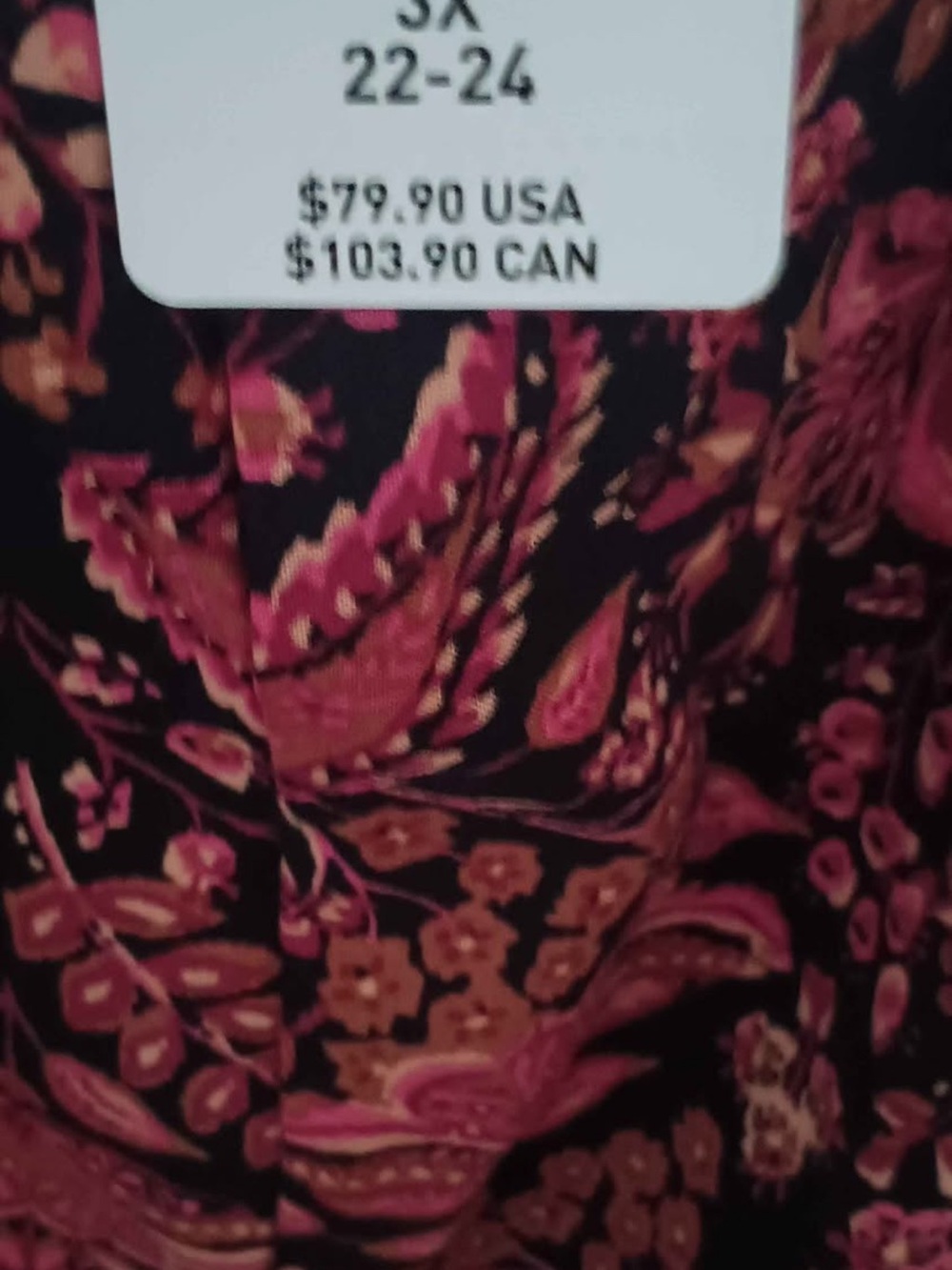 Torrid Floral Pattern Maxi Dress in Burgundy and Black - Picture 3 of 4